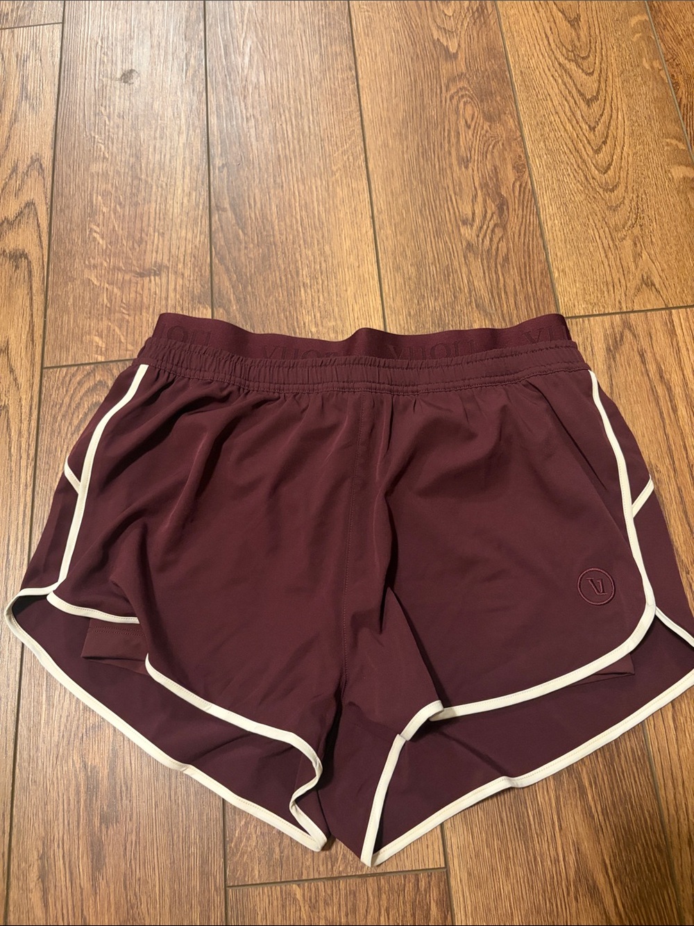 Vuori Maroon Running Shorts with Contrast Trim